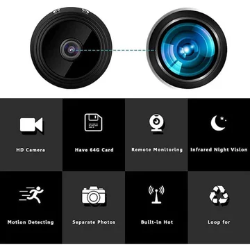 Tiny wireless security camera delivering crystal-clear HD video and effective night vision for 24/7 surveillance.