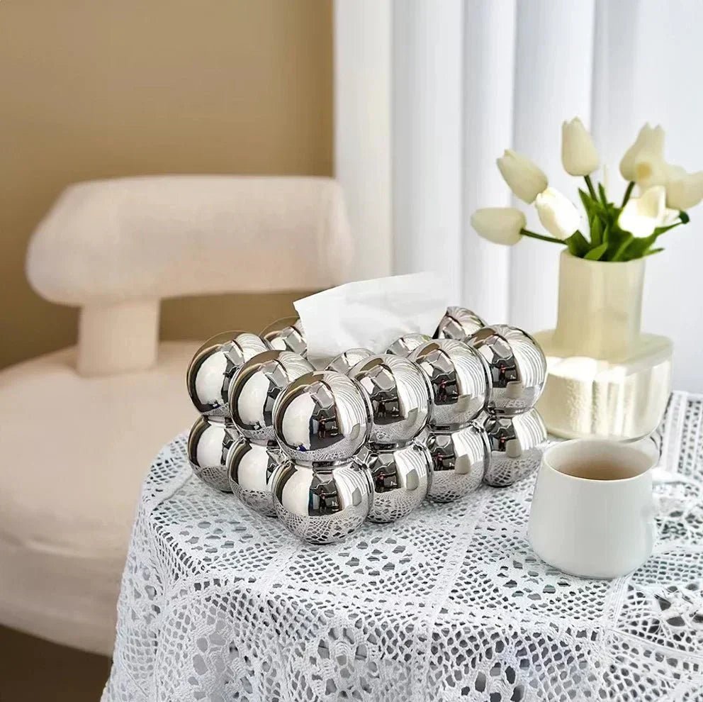 Modern Bubble Ceramic Tissue Box - Durable & Stylish - Lexians