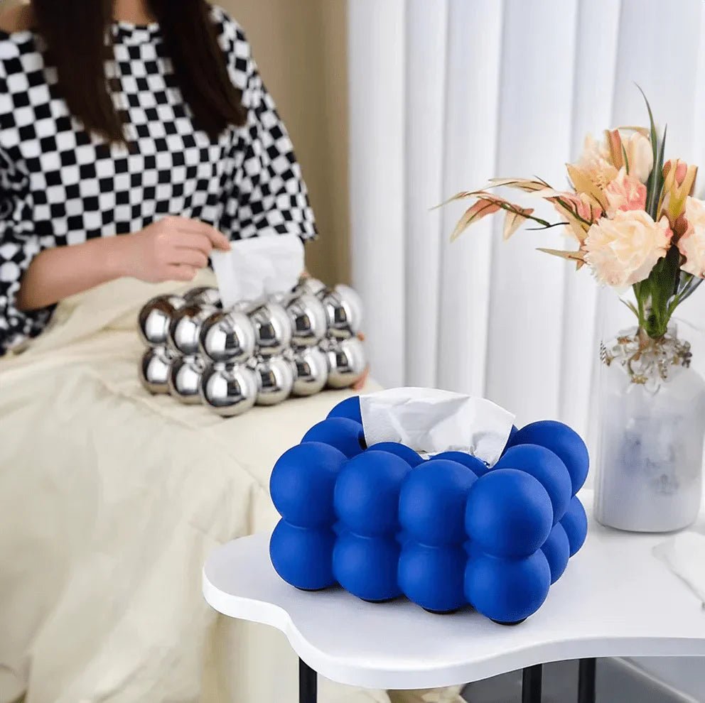 Modern Bubble Ceramic Tissue Box - Durable & Stylish - Lexians