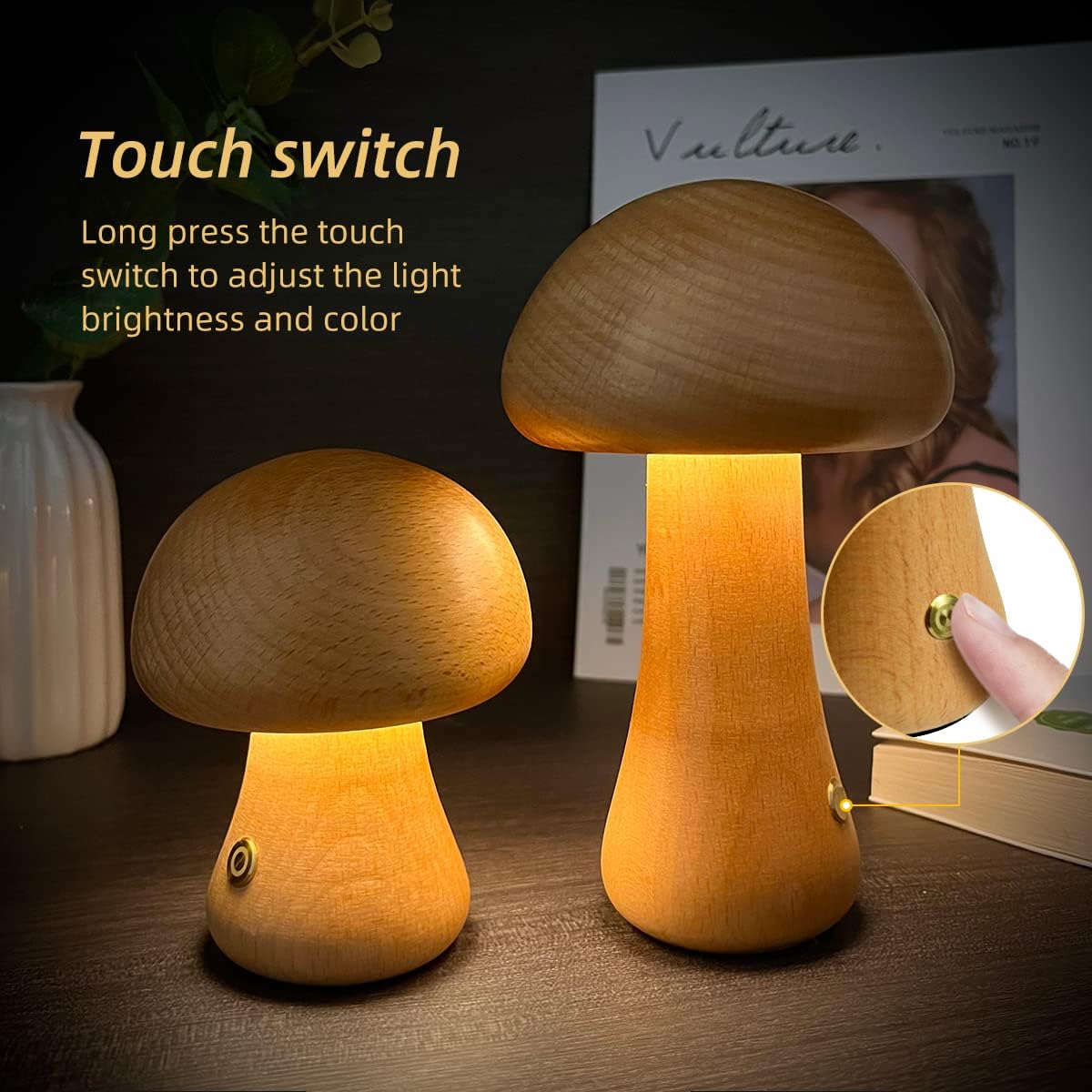 Modern LED Touch Mushroom Table Lamp for Bedroom - Lexians