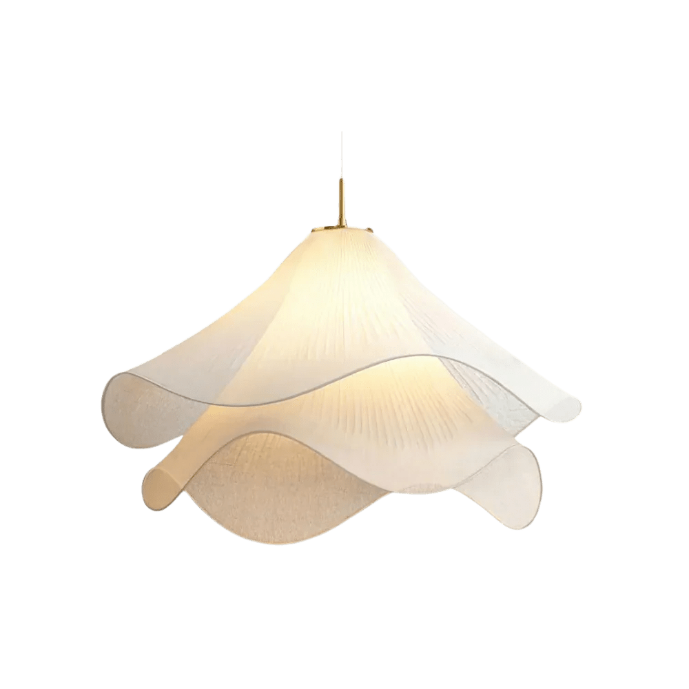 Modern White Fabric Flower LED Pendant Light - Lexians