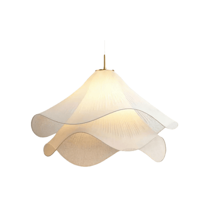 Modern White Fabric Flower LED Pendant Light - Lexians