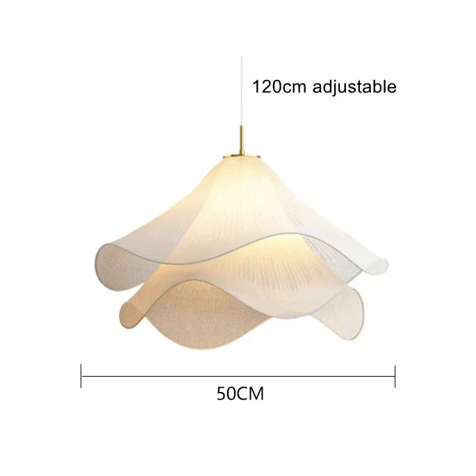 Modern White Fabric Flower LED Pendant Light - Lexians