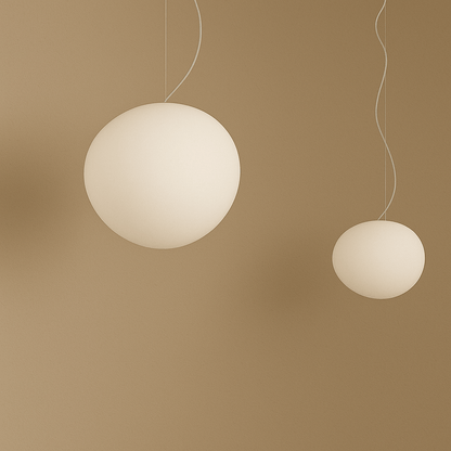Modern White Glass Globe Pendant Light for Home Decor - Lexians