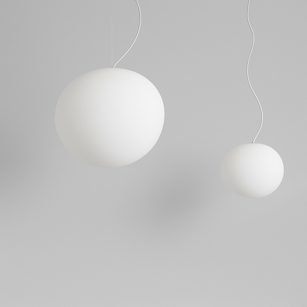 Modern White Glass Globe Pendant Light for Home Decor - Lexians