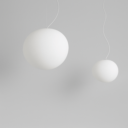 Modern White Glass Globe Pendant Light for Home Decor - Lexians