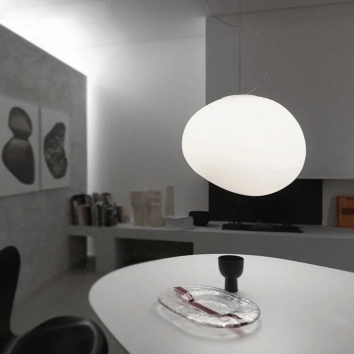 Modern White Glass Globe Pendant Light for Home Decor - Lexians