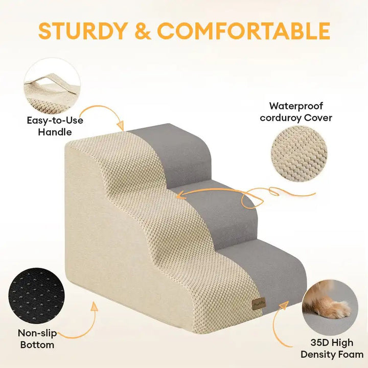 Modular Stackable Foam Ramp Dog Stairs for Small & Senior Dogs - Lexians