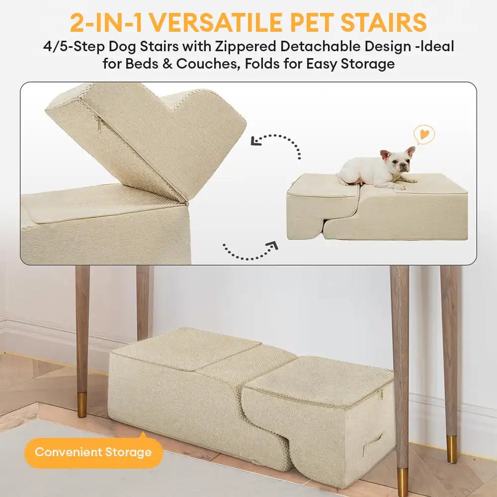 Modular Stackable Foam Ramp Dog Stairs for Small & Senior Dogs - Lexians