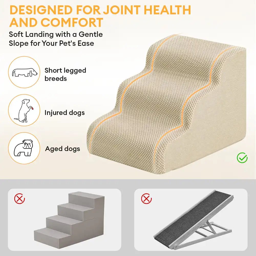 Modular Stackable Foam Ramp Dog Stairs for Small & Senior Dogs - Lexians