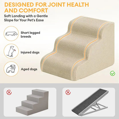 Modular Stackable Foam Ramp Dog Stairs for Small & Senior Dogs - Lexians