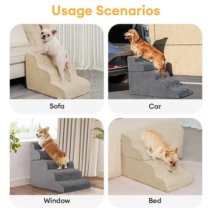 Modular Stackable Foam Ramp Dog Stairs for Small & Senior Dogs - Lexians