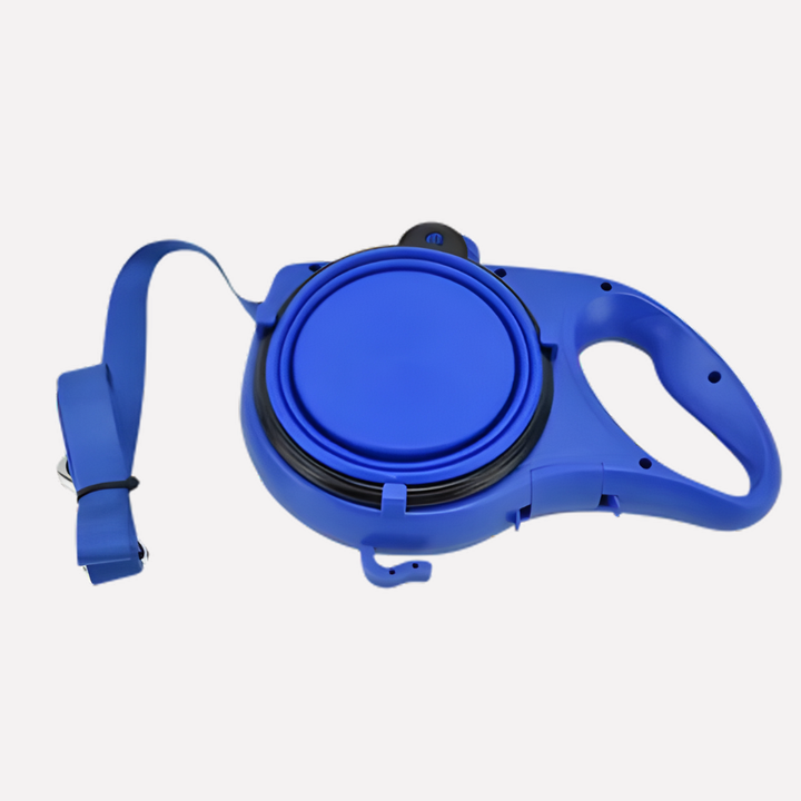 Outdoor dog gear: 3-in-1 multifunction dog leash with water bottle and waste bag holder for easy pet hydration.