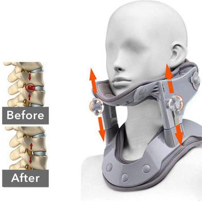 Neck Stretcher Traction Device with heat, adjustable heights; ergonomic design, precision pressure points for neck pain relie