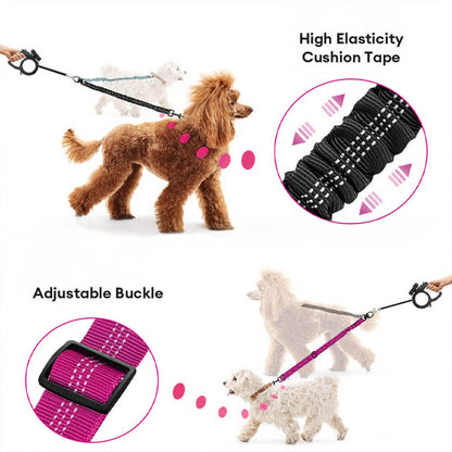 No - Tangle Shock Absorbing Double Lead Dog Leash - Lexians
