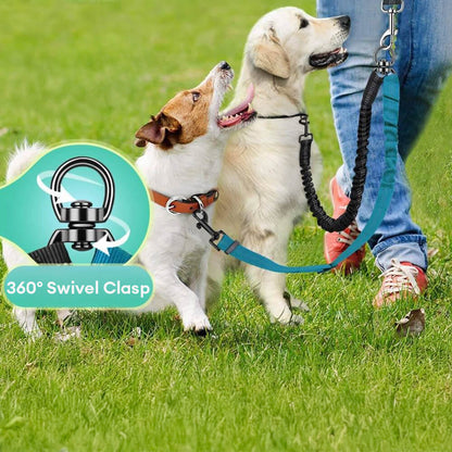 No - Tangle Shock Absorbing Double Lead Dog Leash - Lexians
