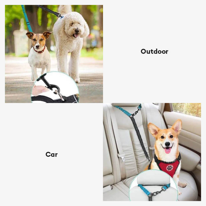 No - Tangle Shock Absorbing Double Lead Dog Leash - Lexians