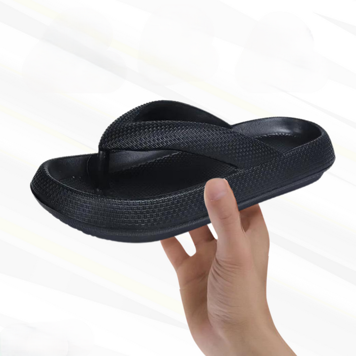 Soft women's orthopedic flip-flops, ergonomic design for ultimate foot pain relief.