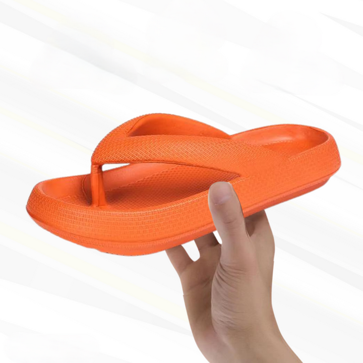 Women's comfort flip-flops with arch support, non-slip sole, perfect summer slides.