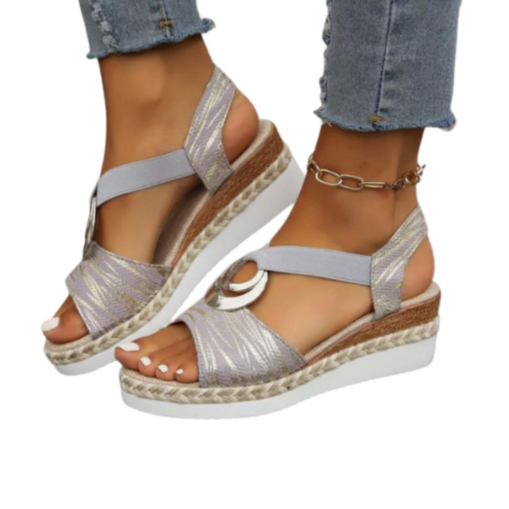 Comfortable women's slip-on sandals with orthopedic arch support, perfect for summer casual wear & walking.