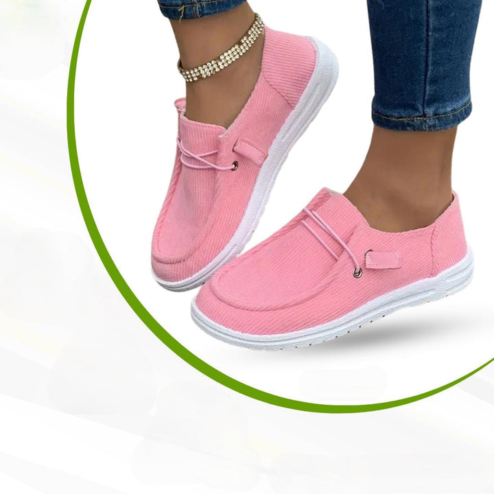 Stylish women's comfort shoes, orthopedic design. Slip-on casual sneakers offering superior foot health support.