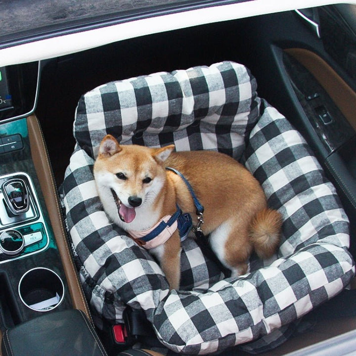 Portable Pet Booster Dog Car Seat Bed with Safety Harness - Lexians