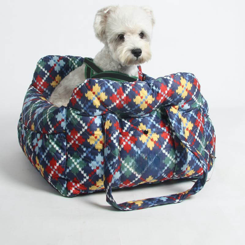 Portable Pet Booster Dog Car Seat Bed with Safety Harness - Lexians