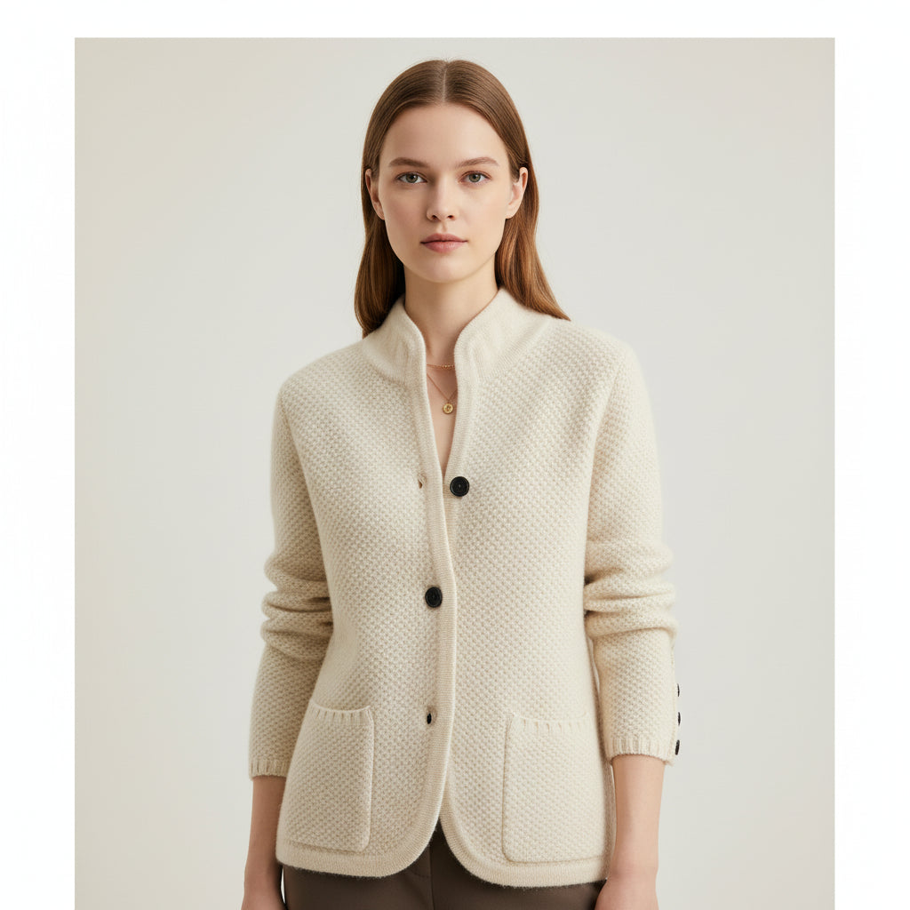 Cozy women's long sleeve button front jacket in a relaxed fit. Ideal outerwear for fall fashion & spring style. Patch pockets.