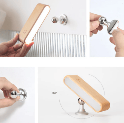 Rechargeable 360° Rotatable Wooden LED Wall Light - Lexians