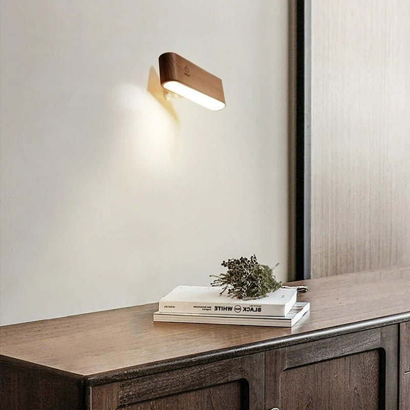 Rechargeable 360° Rotatable Wooden LED Wall Light - Lexians
