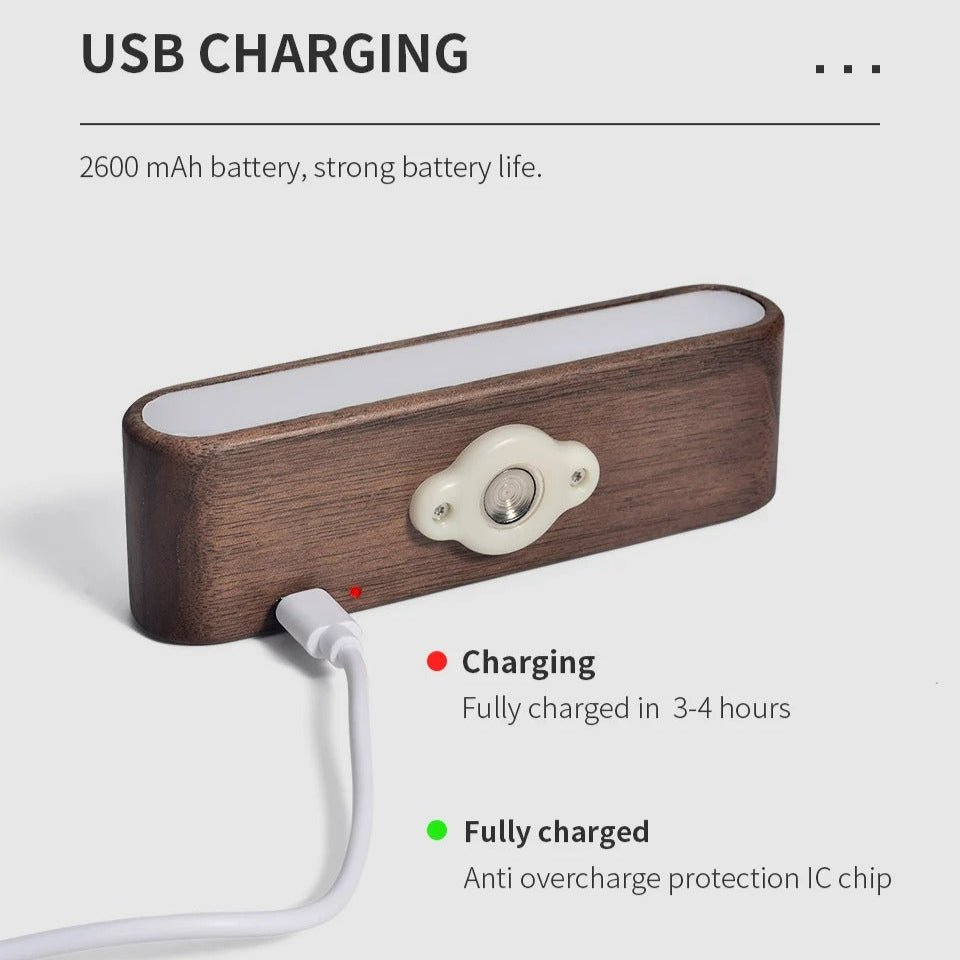 Rechargeable 360° Rotatable Wooden LED Wall Light - Lexians