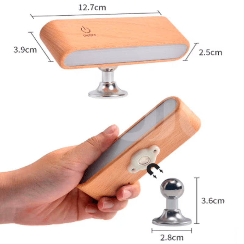 Rechargeable 360° Rotatable Wooden LED Wall Light - Lexians
