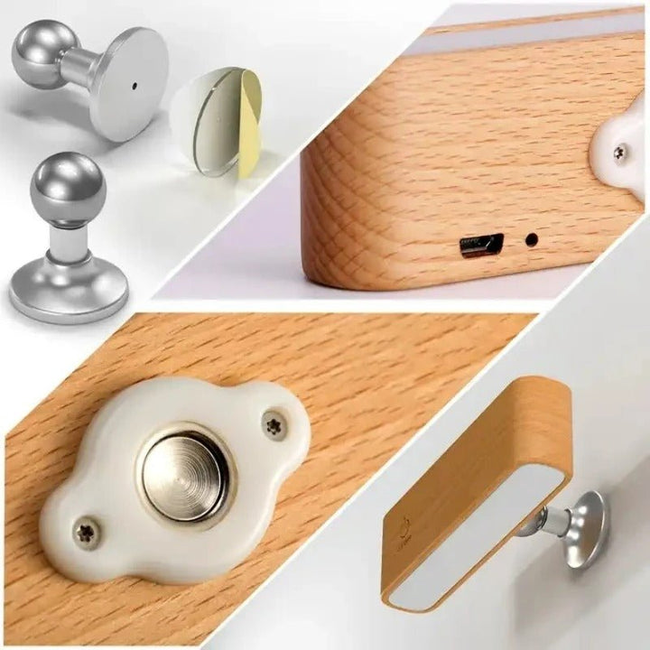 Rechargeable 360° Rotatable Wooden LED Wall Light - Lexians