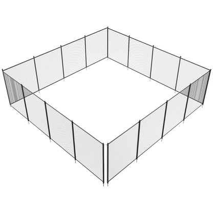 "Removable inground pool safety fence with mesh design providing child and pet protection with sleek, durable panels."