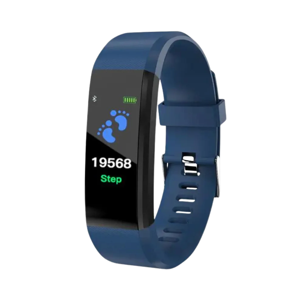 Senior-friendly smartwatch with health features, LED screen, real-time monitoring, waterproof, in Black, Blue, Green, or Purp
