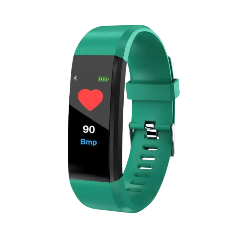 Senior-friendly smartwatch with health features, LED screen, real-time monitoring, waterproof, in Black, Blue, Green, or Purp