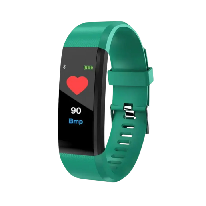 Senior-friendly smartwatch with health features, LED screen, real-time monitoring, waterproof, in Black, Blue, Green, or Purp