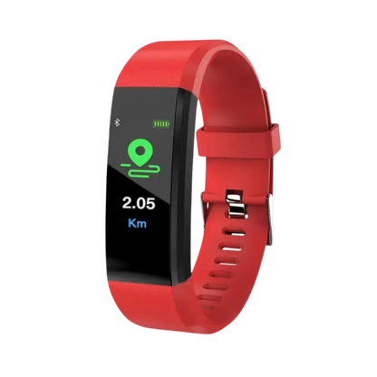 Senior-friendly smartwatch with health features, LED screen, real-time monitoring, waterproof, in Black, Blue, Green, or Purp