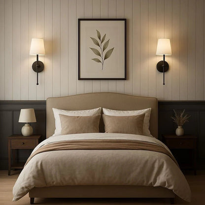 Set of 2 Wireless Fabric Wall Lights - Adjustable & Portable - Lexians