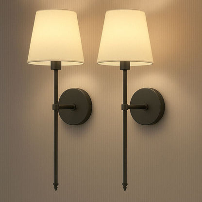 Set of 2 Wireless Fabric Wall Lights - Adjustable & Portable - Lexians