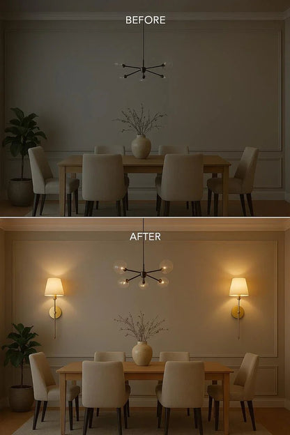 Set of 2 Wireless Fabric Wall Lights - Adjustable & Portable - Lexians
