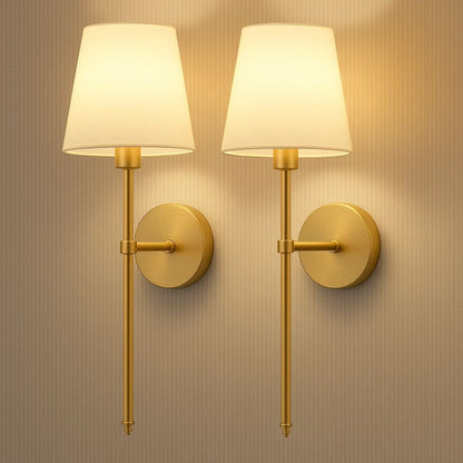 Set of 2 Wireless Fabric Wall Lights - Adjustable & Portable - Lexians