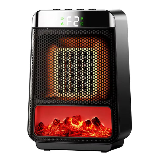 "Sleek compact electric heater with PTC ceramic tech, fast heat and energy-efficient, perfect for bedrooms and offices."