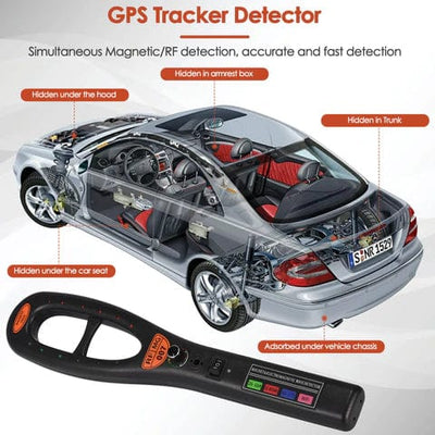 "Sleek GPS tracker detector with free detection tube; compact tech gadget for hidden device protection."