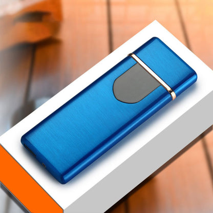 "Sleek USB rechargeable windproof electric pocket lighter, compact design for outdoor use, reliable electric ignition."