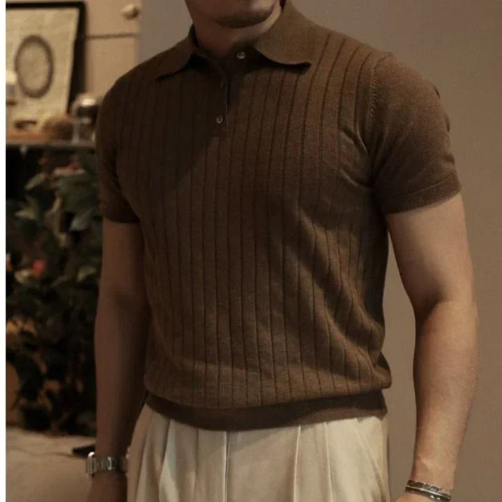 Men's slim fit zipper polo shirt, essential for modern summer casual wear and comfort.