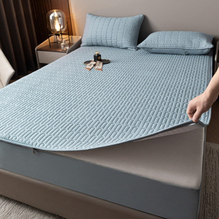 Full enclosure waterproof mattress protector with zippered deep pocket fit. Soft, antibacterial barrier for ultimate sleep.