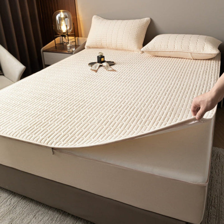 Enjoy better sleep with a soft antibacterial waterproof mattress protector. Full enclosure protects against allergens & spills.