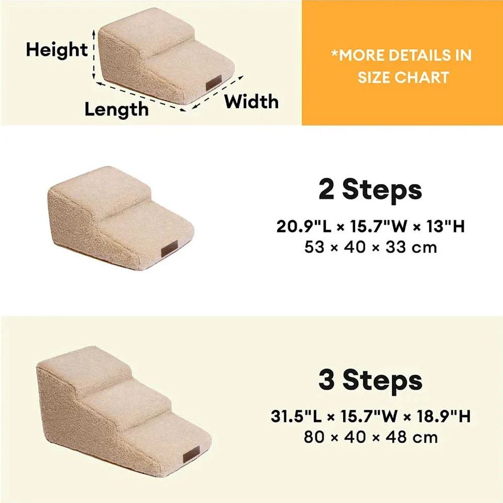 Soft Foam Dog Ramp Stairs - Comfortable Bed & Couch Access - Lexians