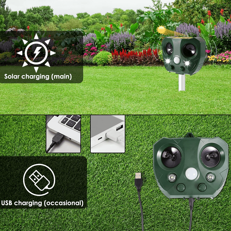 Solar Powered Ultrasonic Bird Repeller for Outdoor Use - Lexians